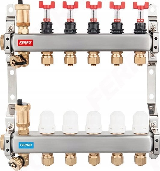 Manifold ngrohje Ferro INOX SN-RZP07S, 1", 7 qarqe, çelik inox