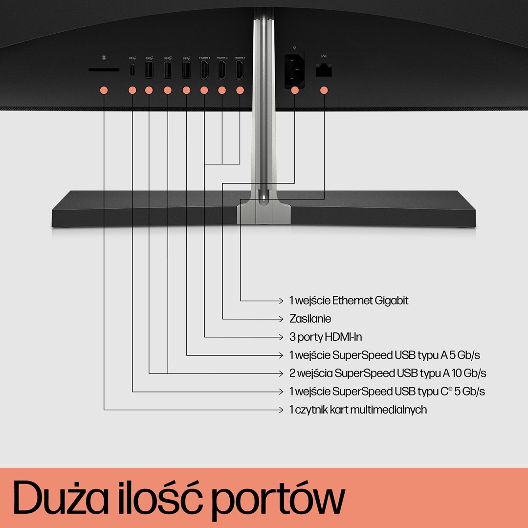 Kompjuter All-in-One HP 6J9N3EA, 31.5", i5-12400T, 16GB RAM, 1TB SSD, GTX 1650, i zi