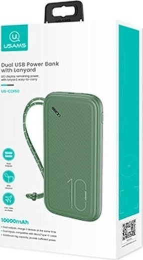 Powerbank Usams PB56, 10000mAh, 2xUSB, i gjelbër