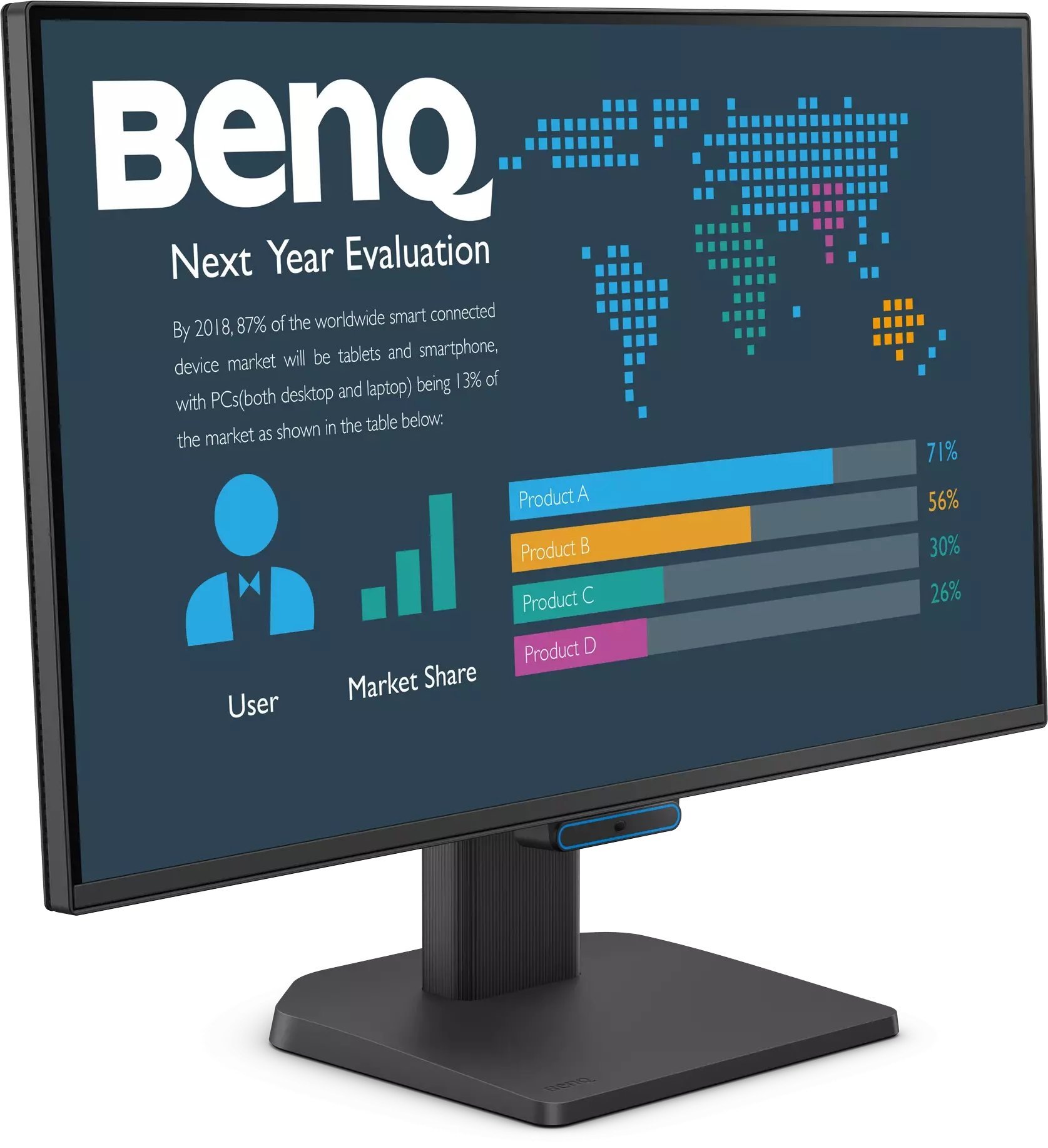 Монитор BenQ, 23.8\", FHD 1080p, USB C, црн