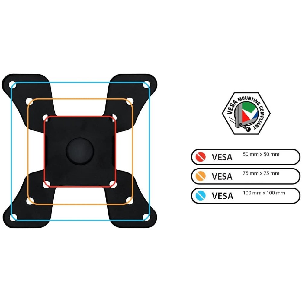 Mbajtëse tavoline për monitor Techly, 13"-30", VESA 100x100, e zezë
