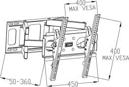 Mbajtës televizori LCD / LED Art TV 23-60 '50KG (AR-51)