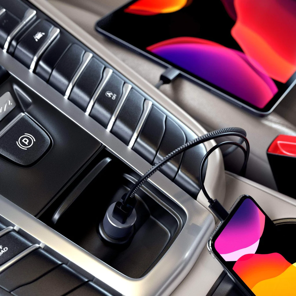 Karikues për veturë Satechi USB-C PD, 72W, i hirtë