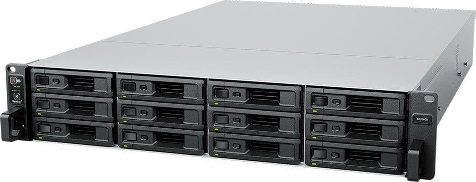 Enklodhurë SAN Synology RackStation UC3400, 12 slote, 2U rackmount, gri