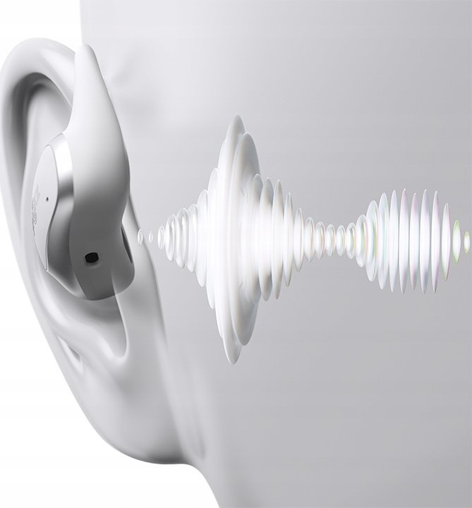 Безжични слушалки SHOKZ OpenFit Air, блутут, преку уво, бели