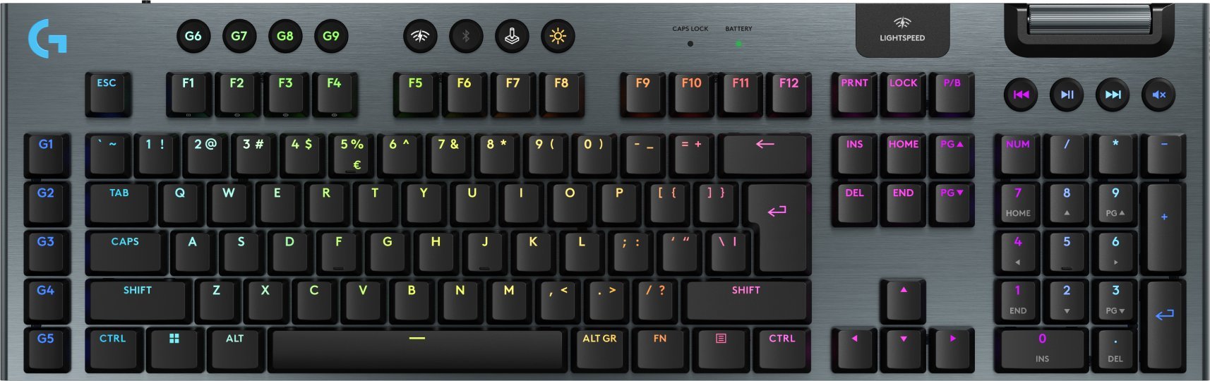 Tastierë Logitech G915 X Lightspeed GL Tactile (920-012676), Bluetooth, me kabllo, e zezë Tastierë Logitech G915 X Lightspeed GL Tactile (920-012676), Bluetooth, me kabllo, e zezë