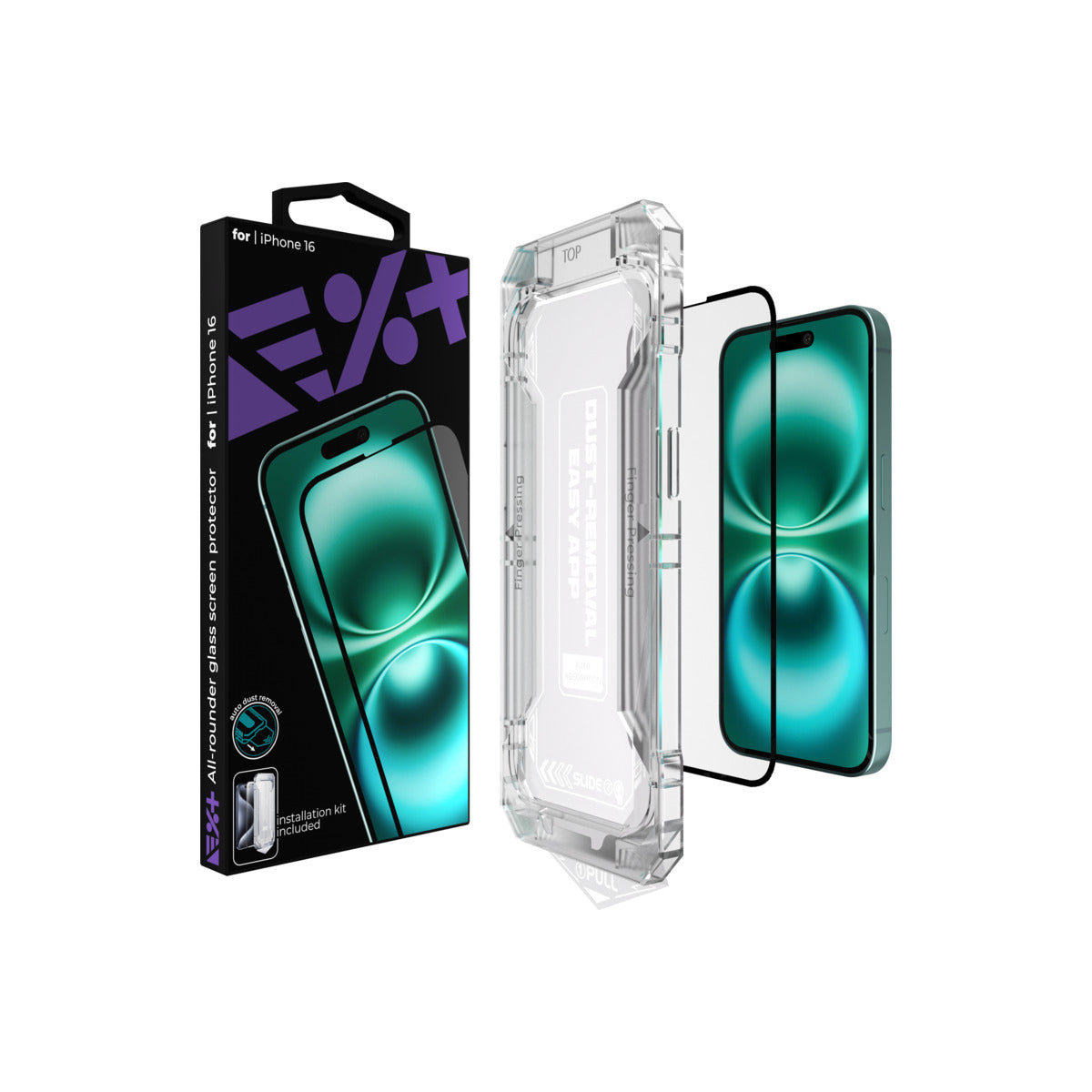 Mbrotës ekrani NEXT ONE All-rounder, xham i kalitur, për iPhone 16, transparent