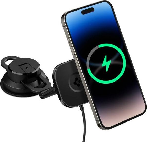 Mbajtës magnetik veture Spigen OneTap Pro 3 ITS35W-3, karikues wireless 10W, për MagSafe, i zi