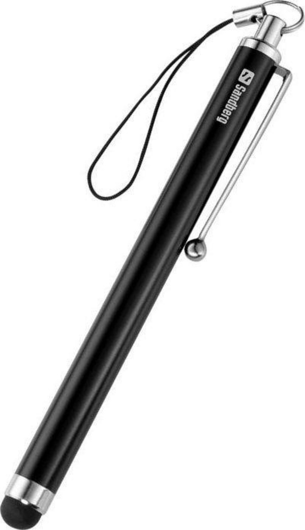 Stylus Sandberg Pen Saver, për ekrane me prekje, metalik, i zi