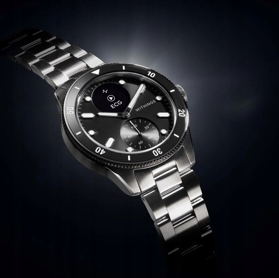 Ora smartwatch Withings ScanWatch Nova 42mm, 10 ATM, çelik inoks, e zezë