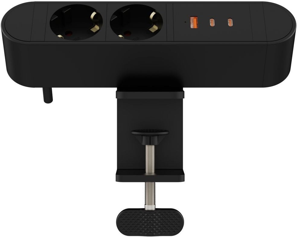 Prizë tavoline Microconnect Multi Desktop Power Socket 2, shumëfishe, e zezë