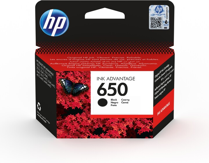 HP 650 Боја за печатач, црна
