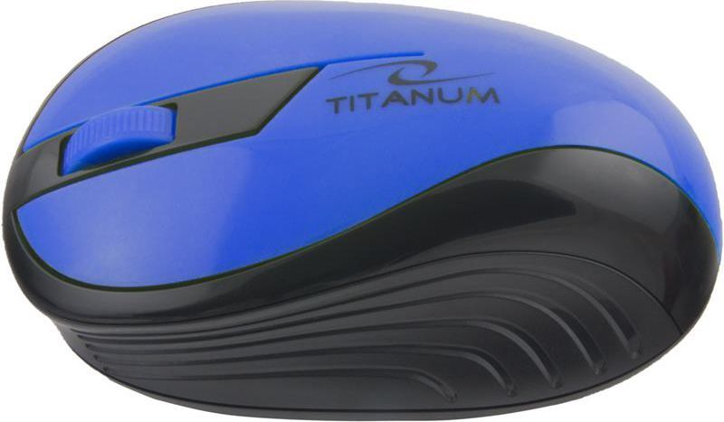 Maus Titanum TM114B, USB, 3 butona, 1000 DPI, wireless, i zi/kaltër