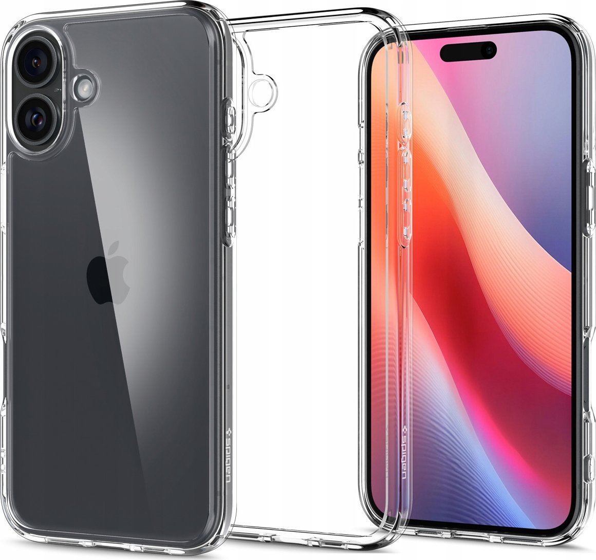 Mbulesë telefoni Spigen Ultra Hybrid, për iPhone 16, Crystal Clear, transparente