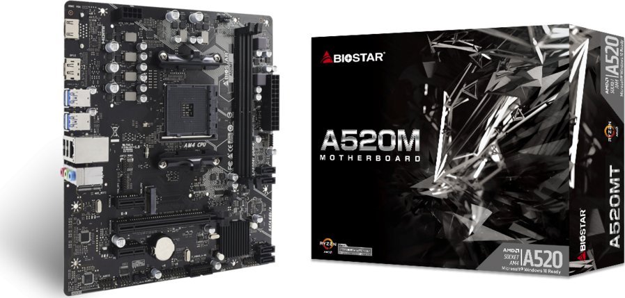 Pлоча Biostar A520MT, AMD A520, лежиште AM4, Micro ATX