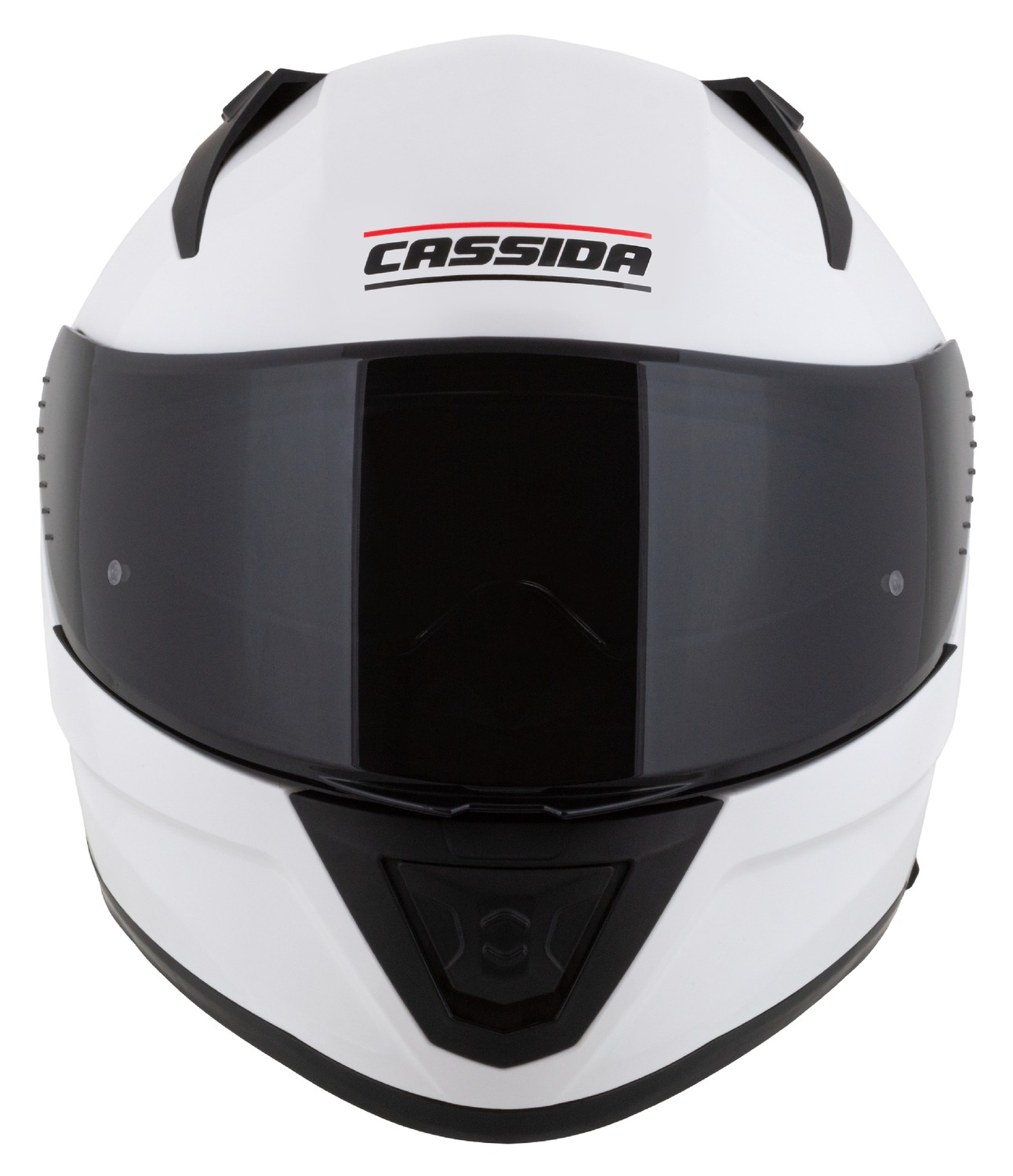 Kaskë moto Cassida Aero Solid 2026, integrale, e bardhë e zezë