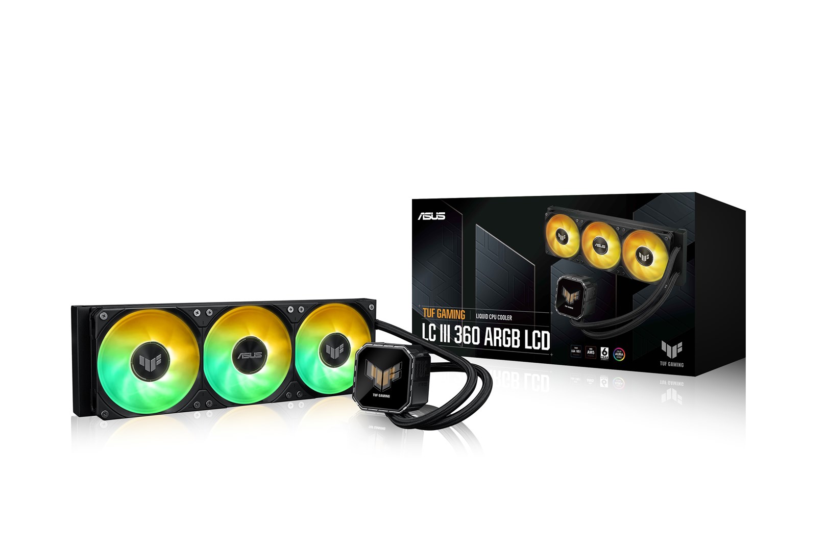 ASUS TUF Gaming LC III 360 ARGB LCD ладилник за вода, 12 см, црн