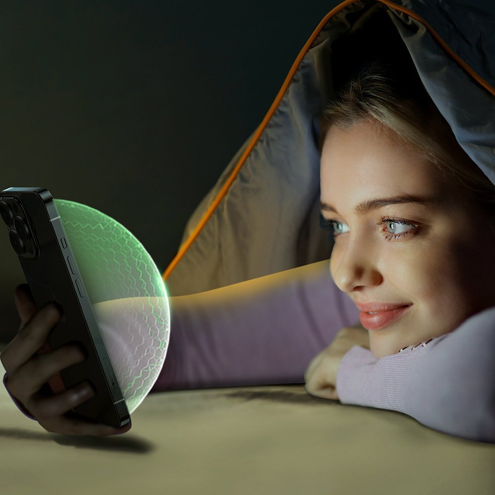 Xham mbrojtës Joyroom Knight JR-G03 për iPhone 14 Plus, Anti Blue Light, kornizë e gjelbër