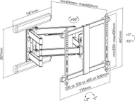 Ѕиден држач за ТВ INLINE Premium, 37-80", алуминиум, бел