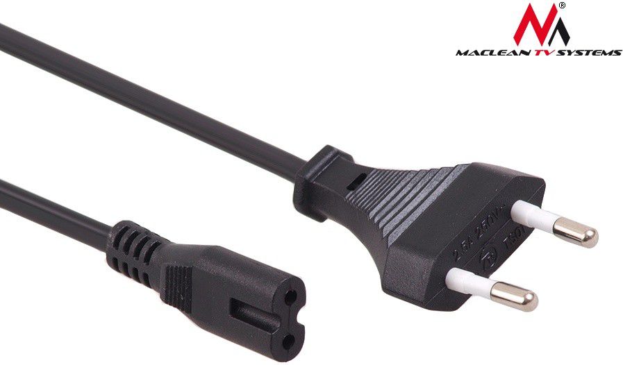 Kabllo energjie Maclean MCTV-810, 2-pin, 3m, e zezë