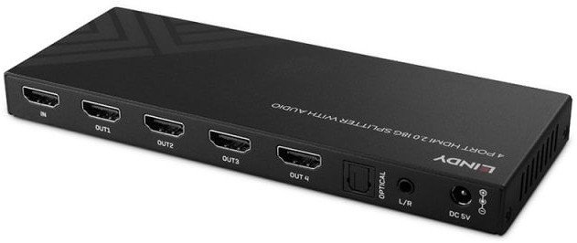 Splitter HDMI LINDY 4 porta, 8K 60Hz, me audio, i zi