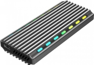 Kuti për disk Gembird EE2280-U3C-03 USB 3.1 M.2 NVMe drives, RGB, e hirtë