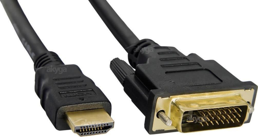 Кабел Akyga HDMI - DVI, 1.8 м, црн