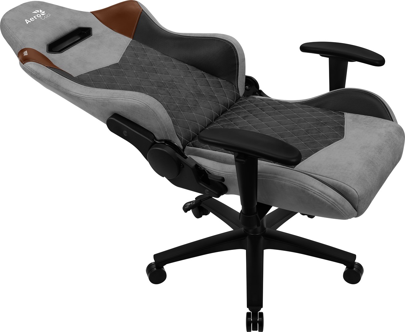 Karrige lojërash Aerocool DUKE AeroSuede, 150kg, 90-180°, e zezë/e kaftë/e hirtë