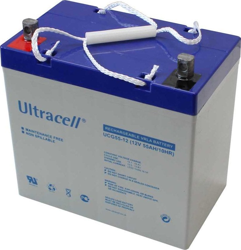 Bateri plumbi e mbyllur Ultracell UCG55-12, 55Ah, 12V, gri