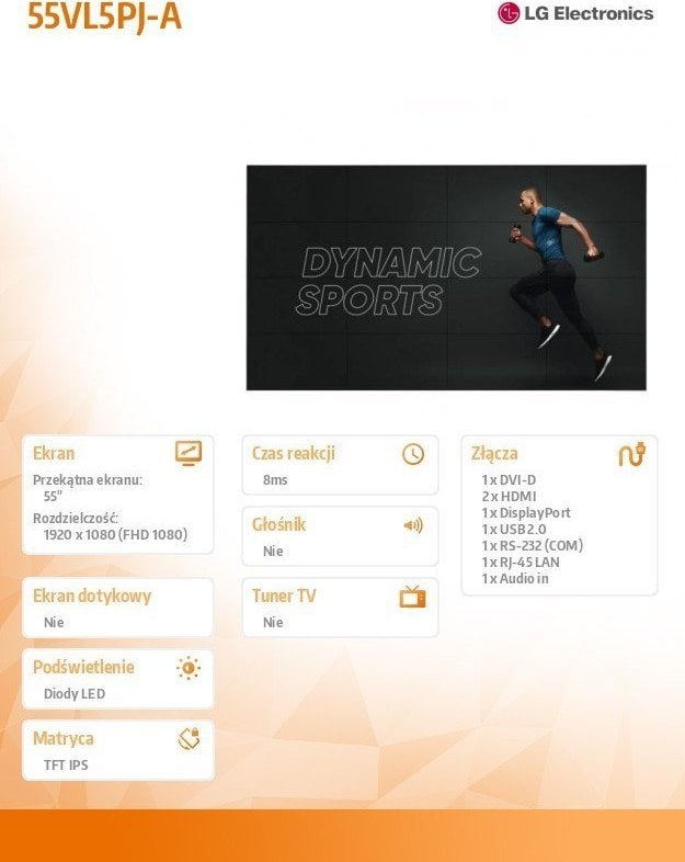 Monitor LG 55VL5PJ-A , 55", Full HD, i zi
