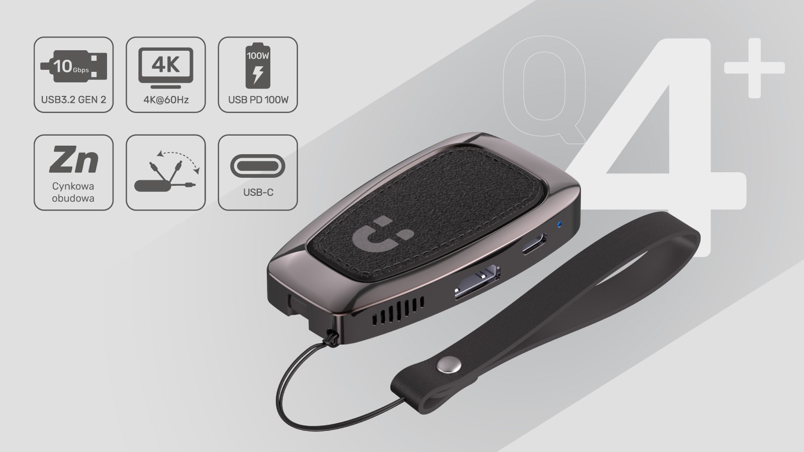 Qendër USB UNITEK D1053A, USB-C, HDMI 2.0, 10Gbps, e zezë