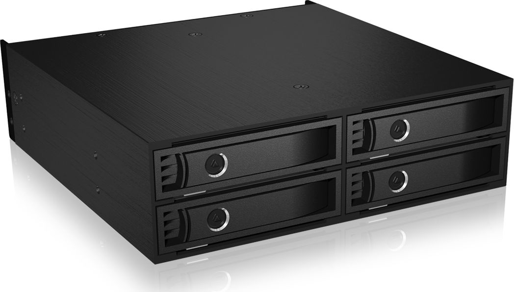 Систем за носачи на дискови Icy Box IB-2242U2K, 4x 2.5" U.2 NVMe SATA SAS, Mini SAS SFF-8643, црн