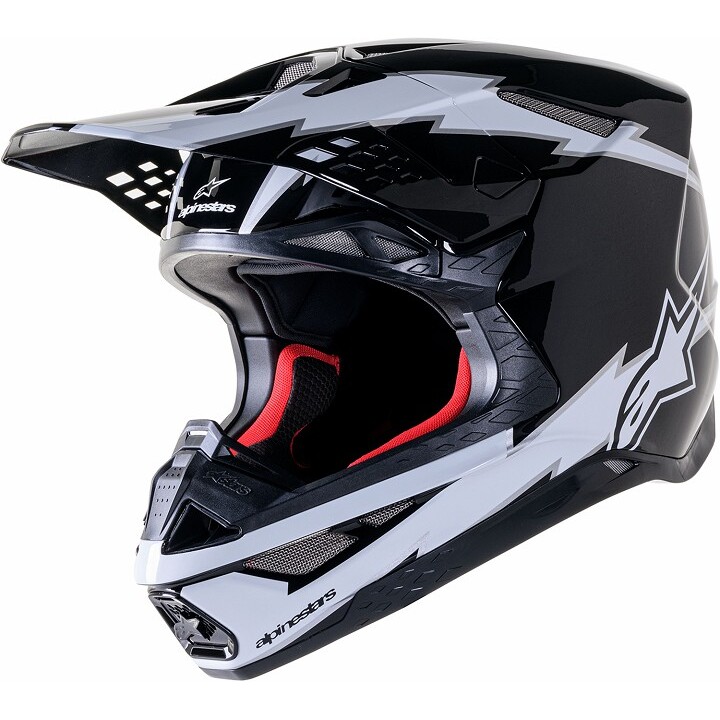 Helmetë motokrosi Alpinestars Supertech S-M10 Ampress, madhësia L, matt e zezë e bardhë