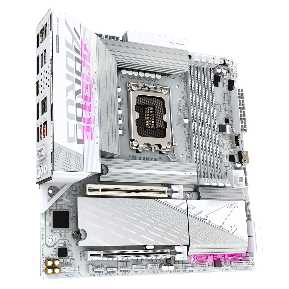 Pllakë amë Gigabyte B860M AORUS ELITE WIFI 6E ICE, Micro-ATX, LGA 1851, DDR5, e bardhë