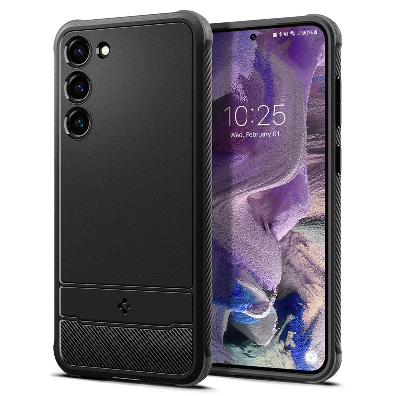 Mbështjellëse për Samsung Galaxy S23 Spigen Rugged Armor, e zezë