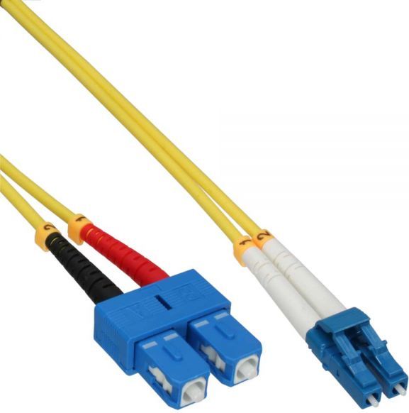 Kabllo rrjeti fibër optik InLine Inline Duplex LC/SC 9/125µm, OS2, 25m, e verdhë 