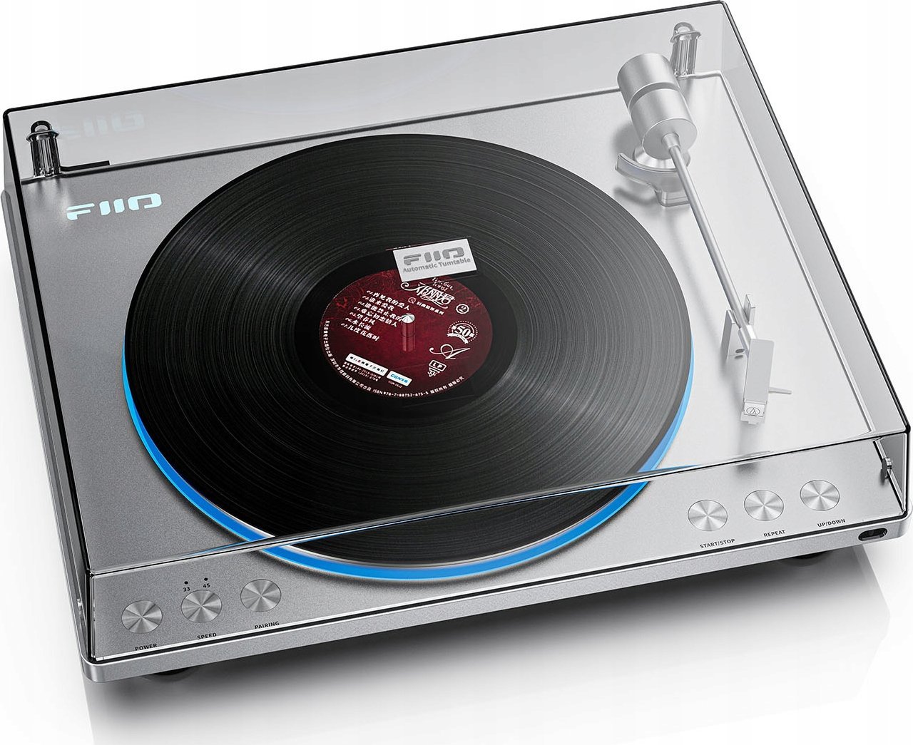 Грамофон FiiO TT13, автоматски, со фоно-предзасилувач, сребрен