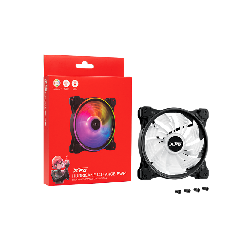 Ventilator kabineti Adata XPG Hurricane 140 ARGB PWM, 140mm, 1800rpm, i zi
