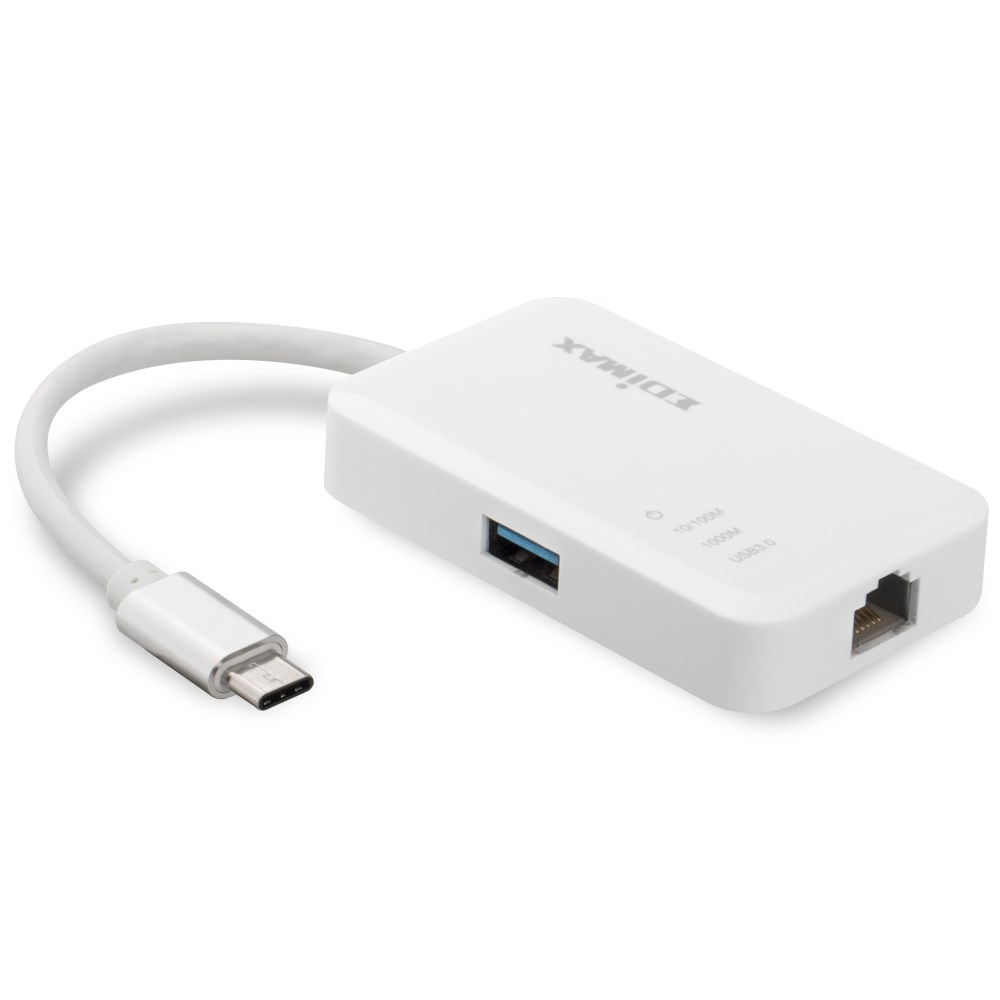 Qendër USB Edimax USB-C, 3 porte USB 3.0, Gigabit Ethernet, i bardhë