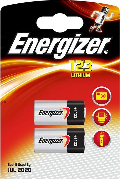 Bateri litiumi Energizer CR123, për pajisje fotografike, 2 copë