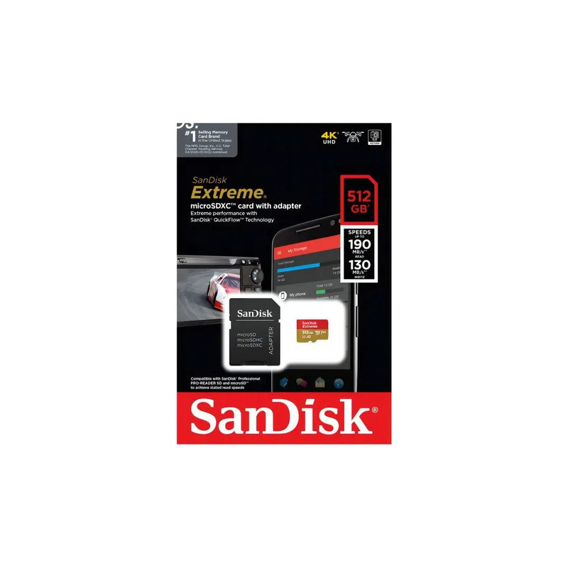SanDisk Extreme MicroSD 512GB With SD Adapter