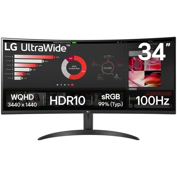 Monitor LG 34WR50QK-B, 34", Wide Quad HD, i zi