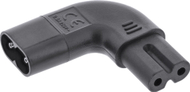 Adapter energjie INLINE IEC 60320 C8 në C7, kënd 90°, 250V 2.5A, i zi