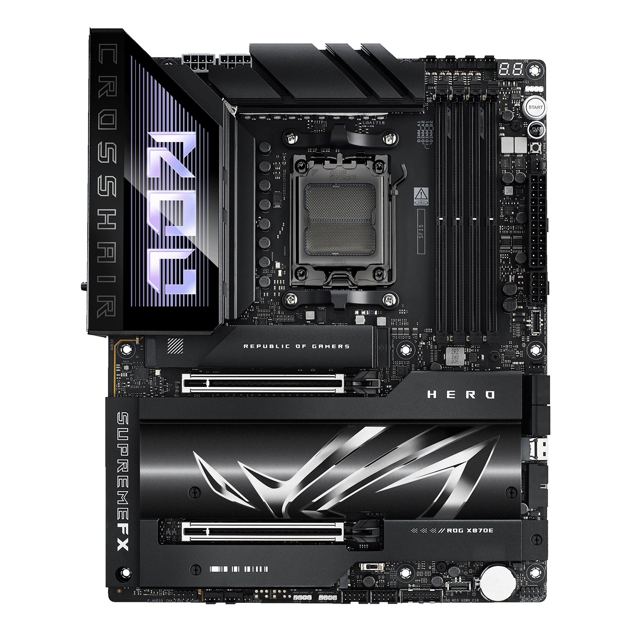 Pllakë amë ASUS ROG Crosshair X870E Hero, Socket AM5, DDR5, ATX, e zezë
