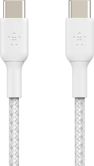 Belkin BoostCharge плетен USB-C на USB-C кабел, 60W, 1 m, 3.3 ft