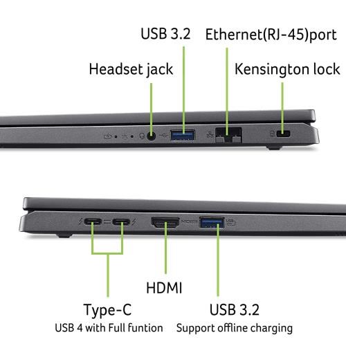 Laptop Acer Aspire 16 (A16-71GM-76JL), 16", Intel Core Ultra 5 125H, 16GB RAM, 1TB SSD, NVIDIA RTX 3050, i hirtë