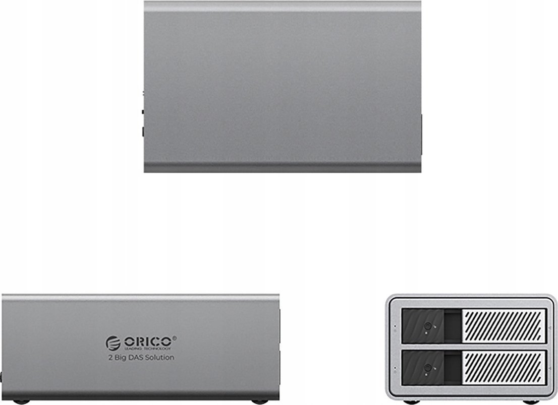Kuti disqesh Orico 9828RU3, 2 disqe 2.5"/3.5", USB 3.0, RAID, argjend