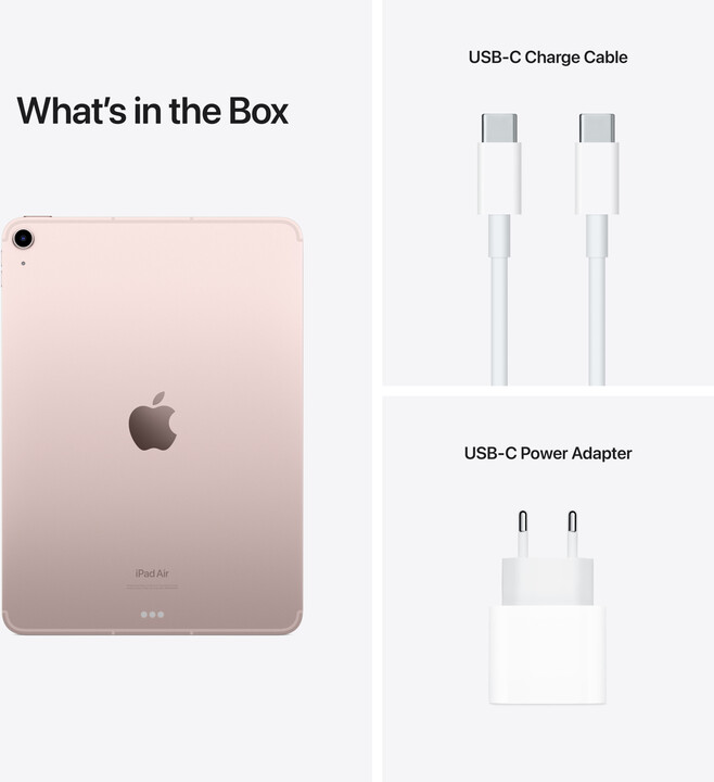 Tablet Apple iPad Air 2022, 10.9 ", 256GB, Wi-Fi + Cellular, rozë