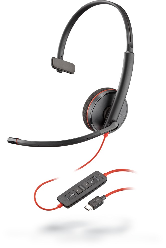 Kufje Plantronics Poly Blackwire 3215, USB-A, të zeza