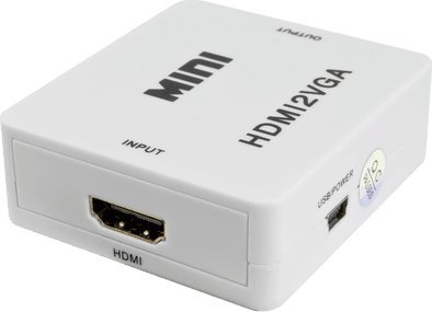 Adapter AV Pulsar HDMI në VGA, konvertues sinjali, dalje audio 3.5 mm, i zi